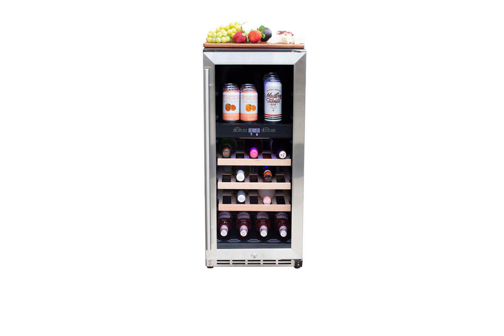 15" Outdoor Rated Dual Zone Wine Cooler