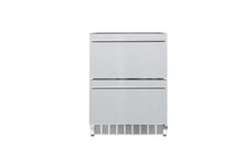 Load image into Gallery viewer, Front view of Summerset stainless steel two-drawer outdoor refrigerator