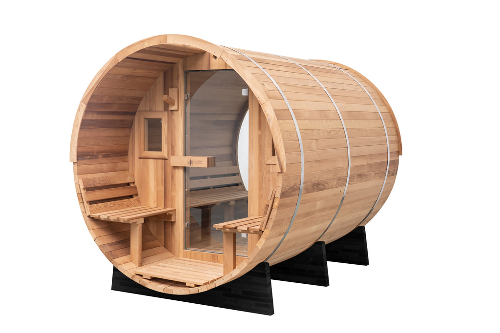 Horizon 6-Person Outdoor Sauna with Porch by Redwood Outdoors