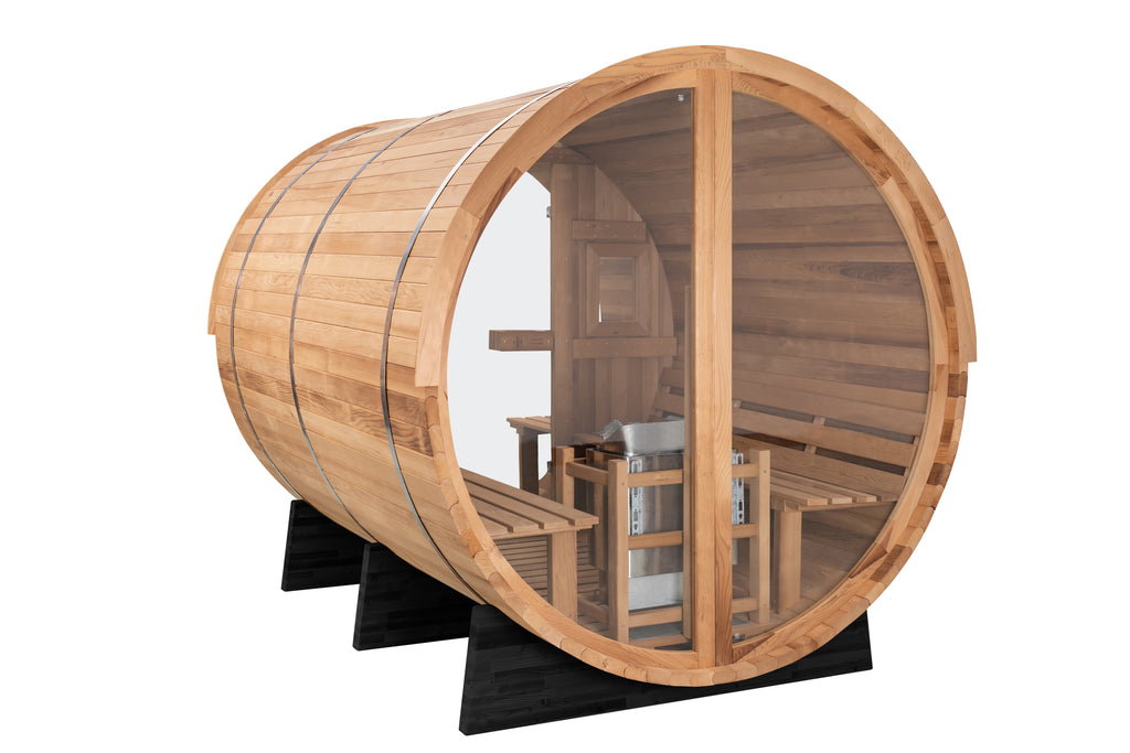 Horizon 6-Person Outdoor Sauna with Porch by Redwood Outdoors