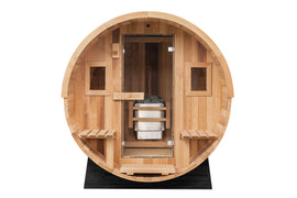 Barrel Sauna 6-Person with Porch