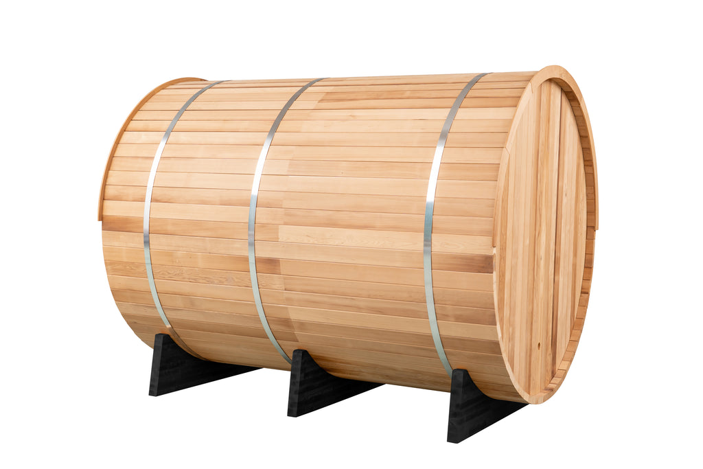 Barrel Sauna 6-Person with Porch