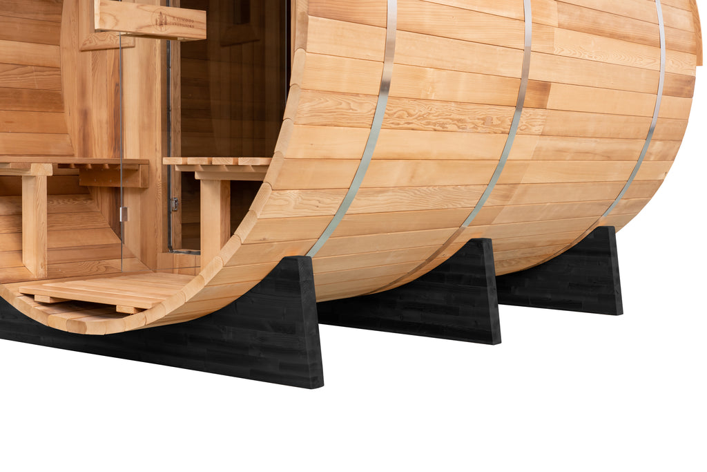 Barrel Sauna 6-Person with Porch