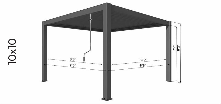 Aluminum Motorized Louvered Pergola with LED Lighting