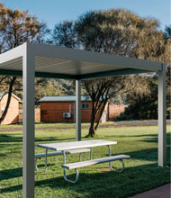 Load image into Gallery viewer, Aluminum Motorized Louvered Pergola with LED Lighting