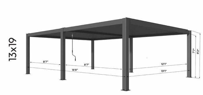 Aluminum Motorized Louvered Pergola with LED Lighting