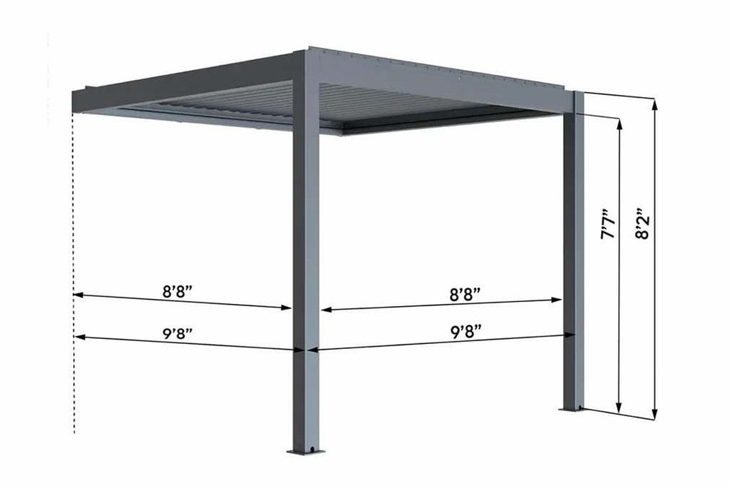 Wall Mounted Aluminum Louvered Pergola