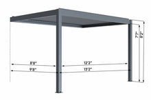 Load image into Gallery viewer, Wall Mounted Aluminum Louvered Pergola