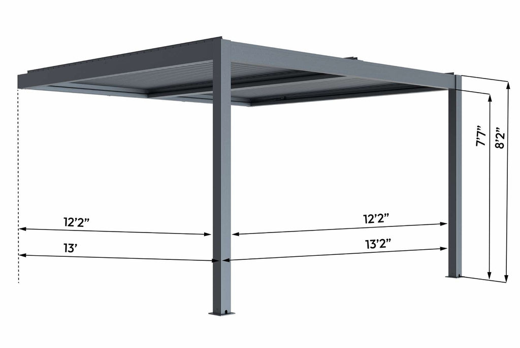 Wall Mounted Aluminum Louvered Pergola