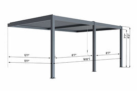 Wall Mounted Aluminum Louvered Pergola